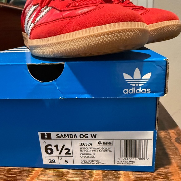 Adidas Samba OG Better Scarlet/White/Gold - Picture 3 of 9